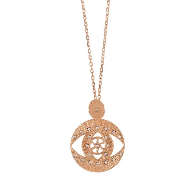 Collana lunga placcata oro rosa con pendente e     