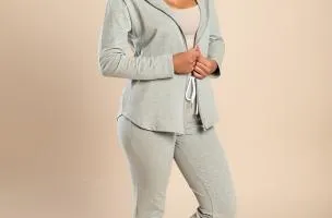 Completo tuta con zip, grigio chiaro