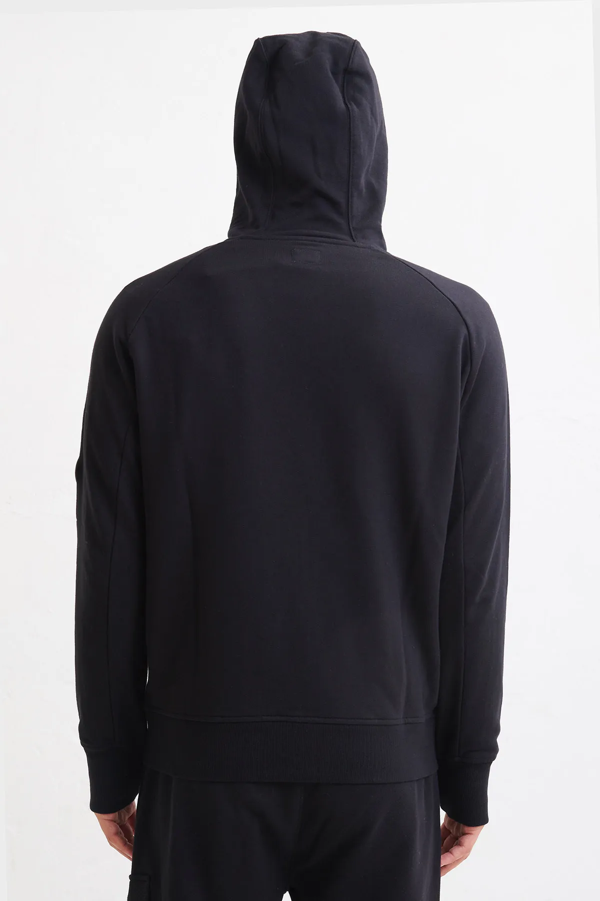C.P. COMPANY Felpa aperta con cappuccio nera