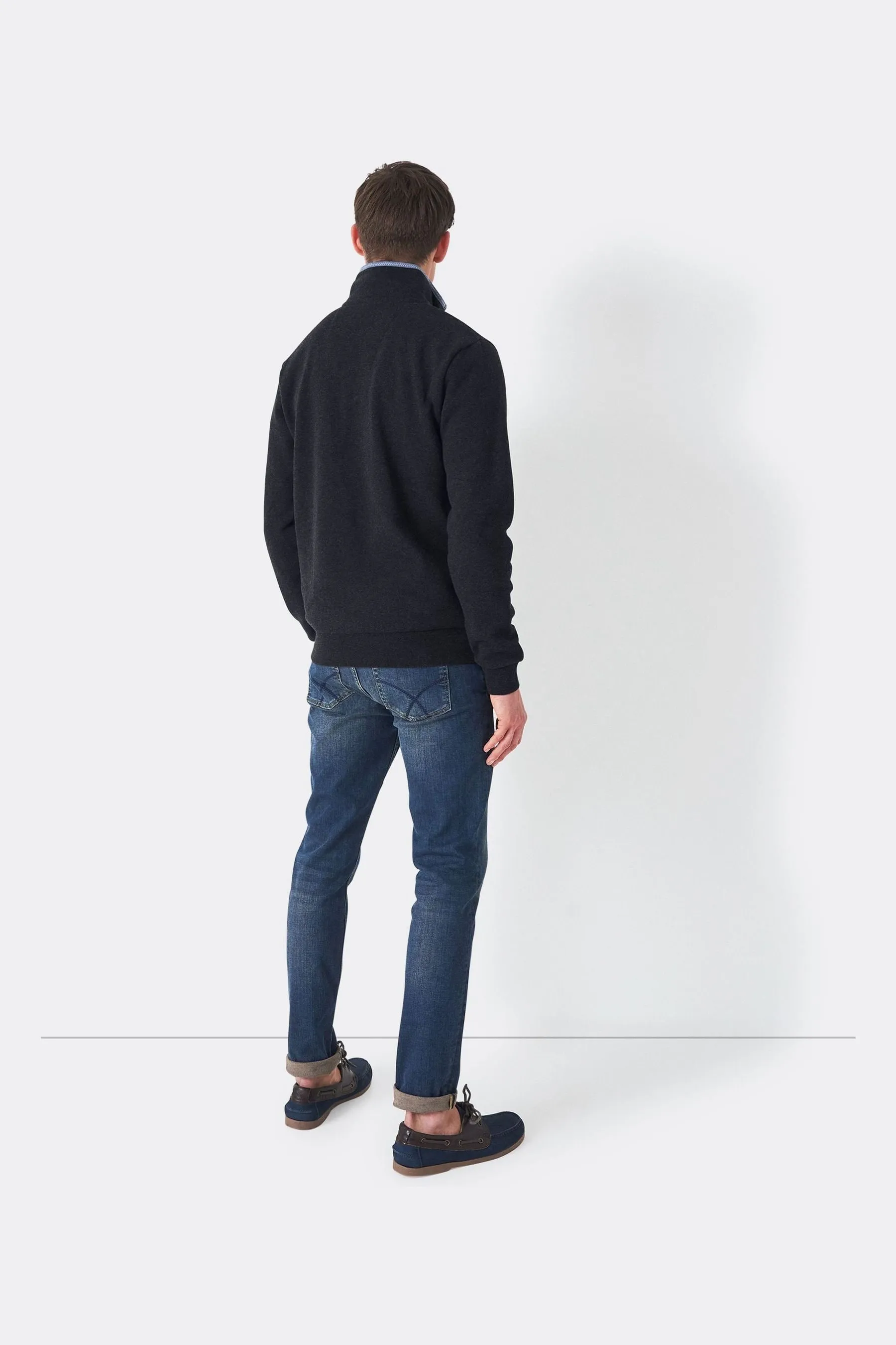 Crew Clothing - Felpa classica con mezza zip