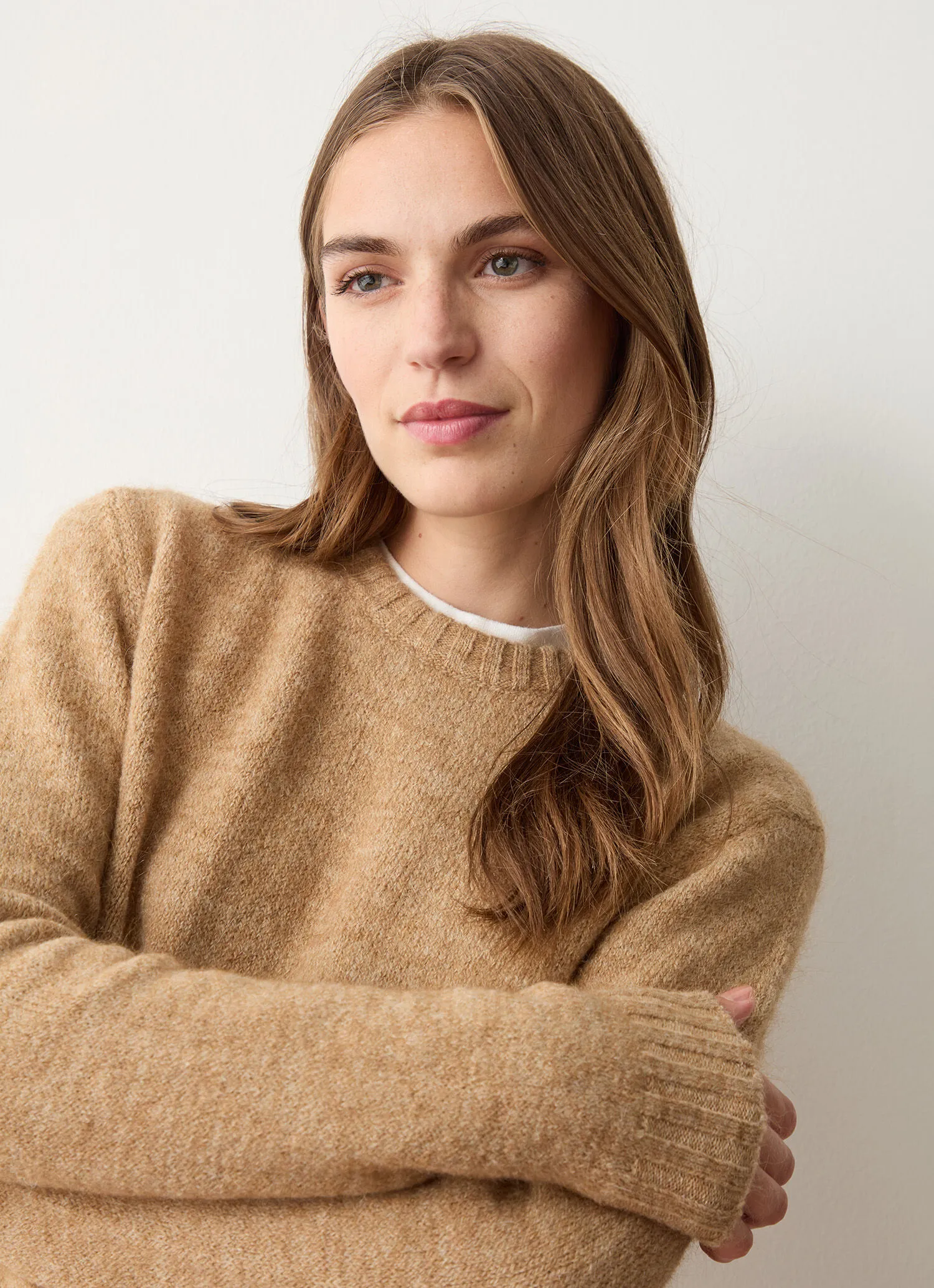 Crew-neck mohair-blend pullover