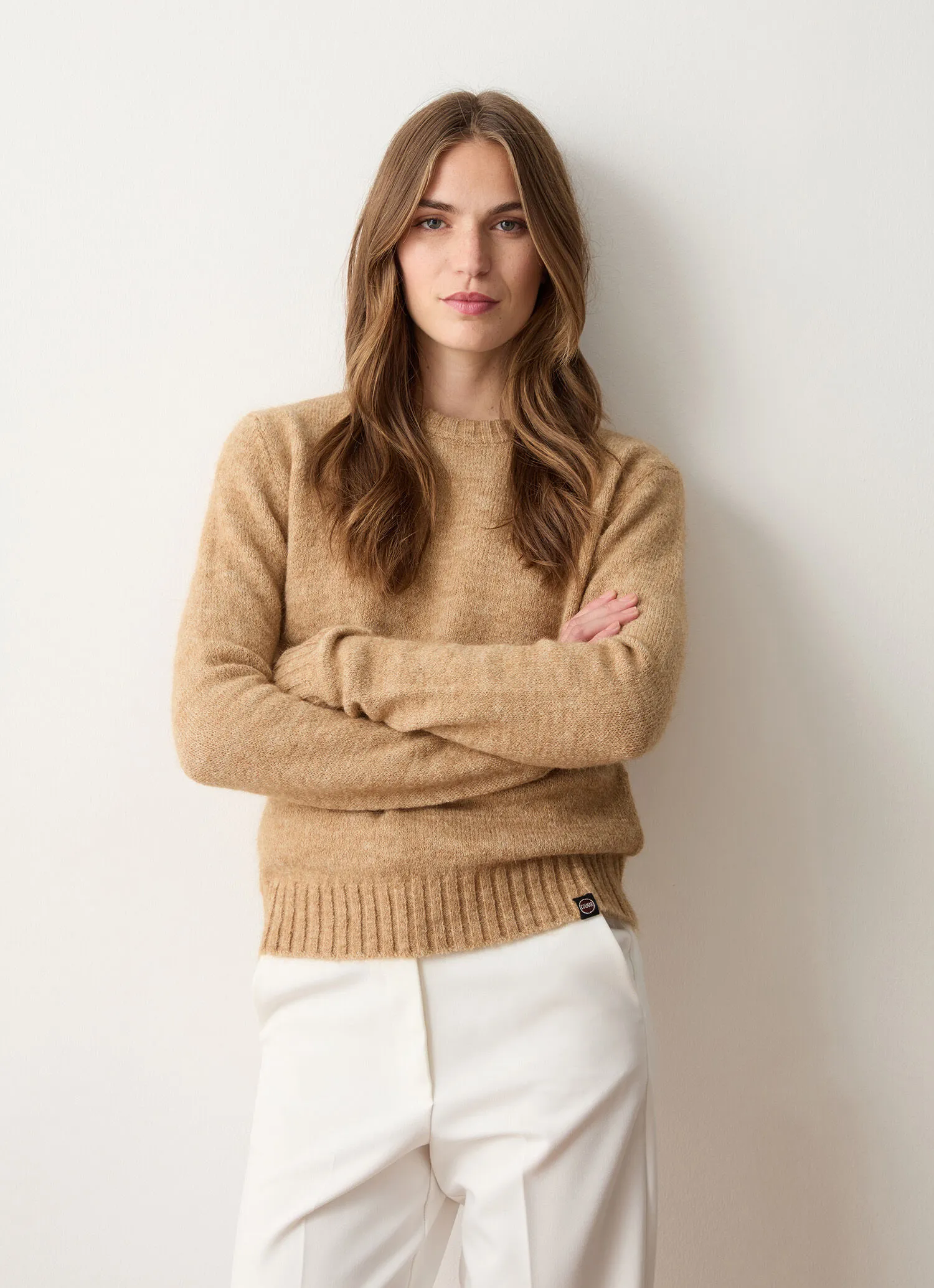 Crew-neck mohair-blend pullover