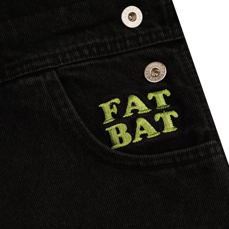 Doomsday Black Fat Bat Overall Demin Dungarees