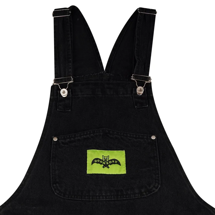 Doomsday Black Fat Bat Overall Demin Dungarees
