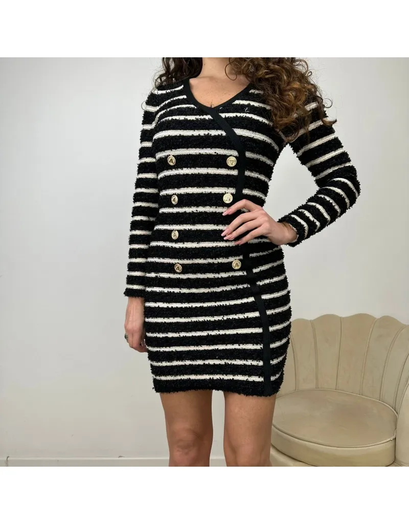 DRESS DOPPIO PETTO A RIGHE