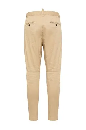 DSQUARED Abbigliamento,Pantaloni Pantaloni chino beige in cotone elasticizzato 