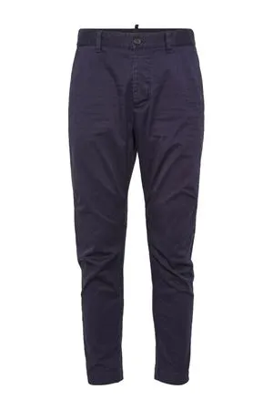 DSQUARED Abbigliamento,Pantaloni Pantaloni chino blu in cotone elasticizzato 