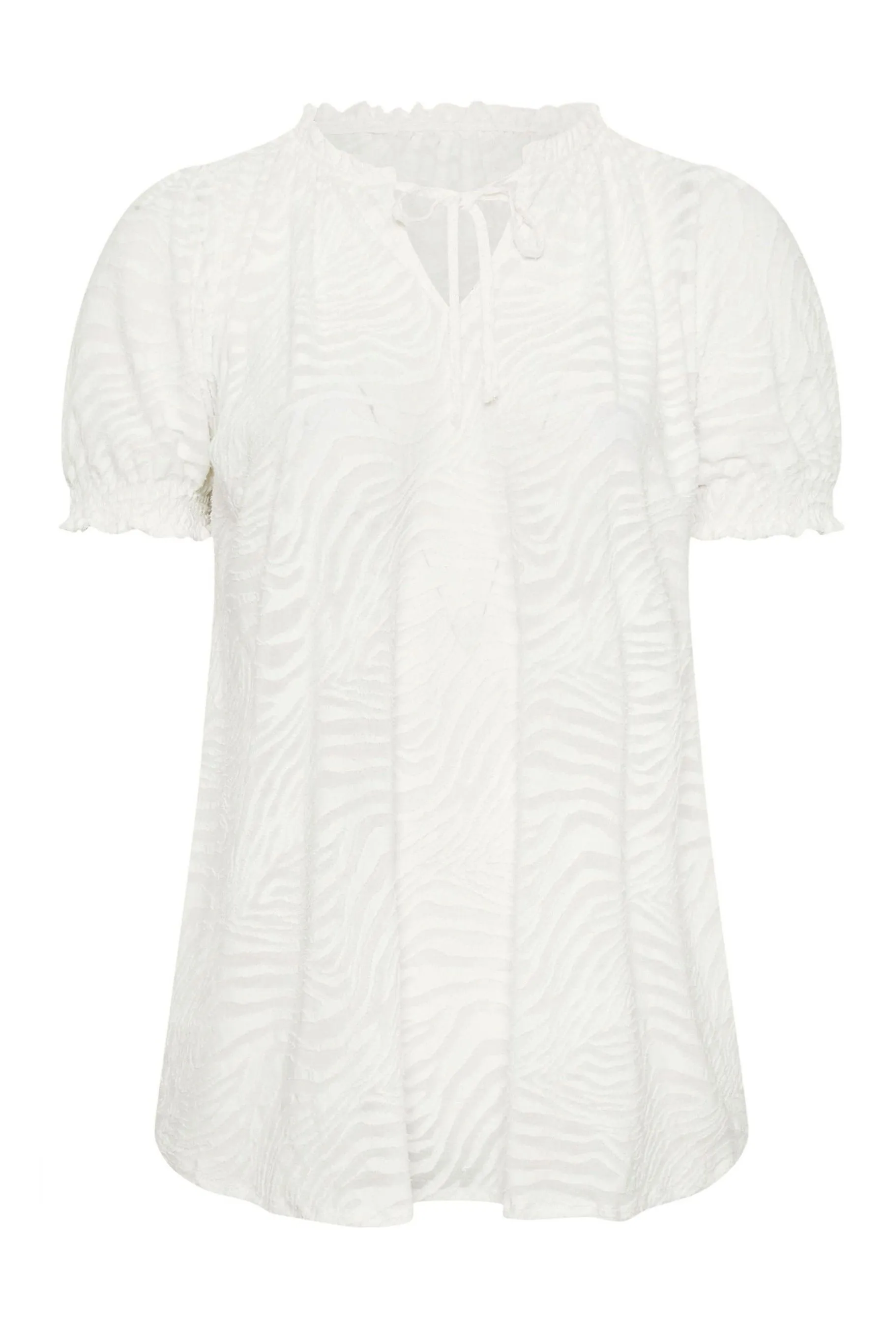 Evans Burnout Tie Neck Blouse    