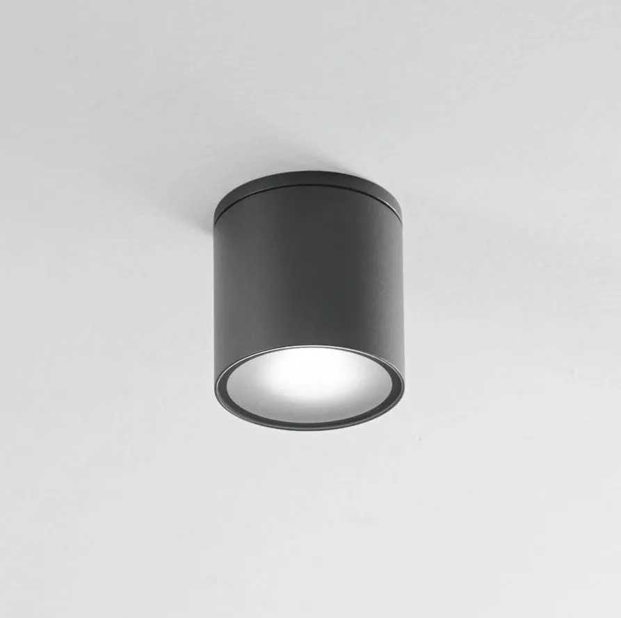 Faretto Plafone Per Esterno Cylin Cilindro Antracite 90mm IP54 GU10 Isyluce 580