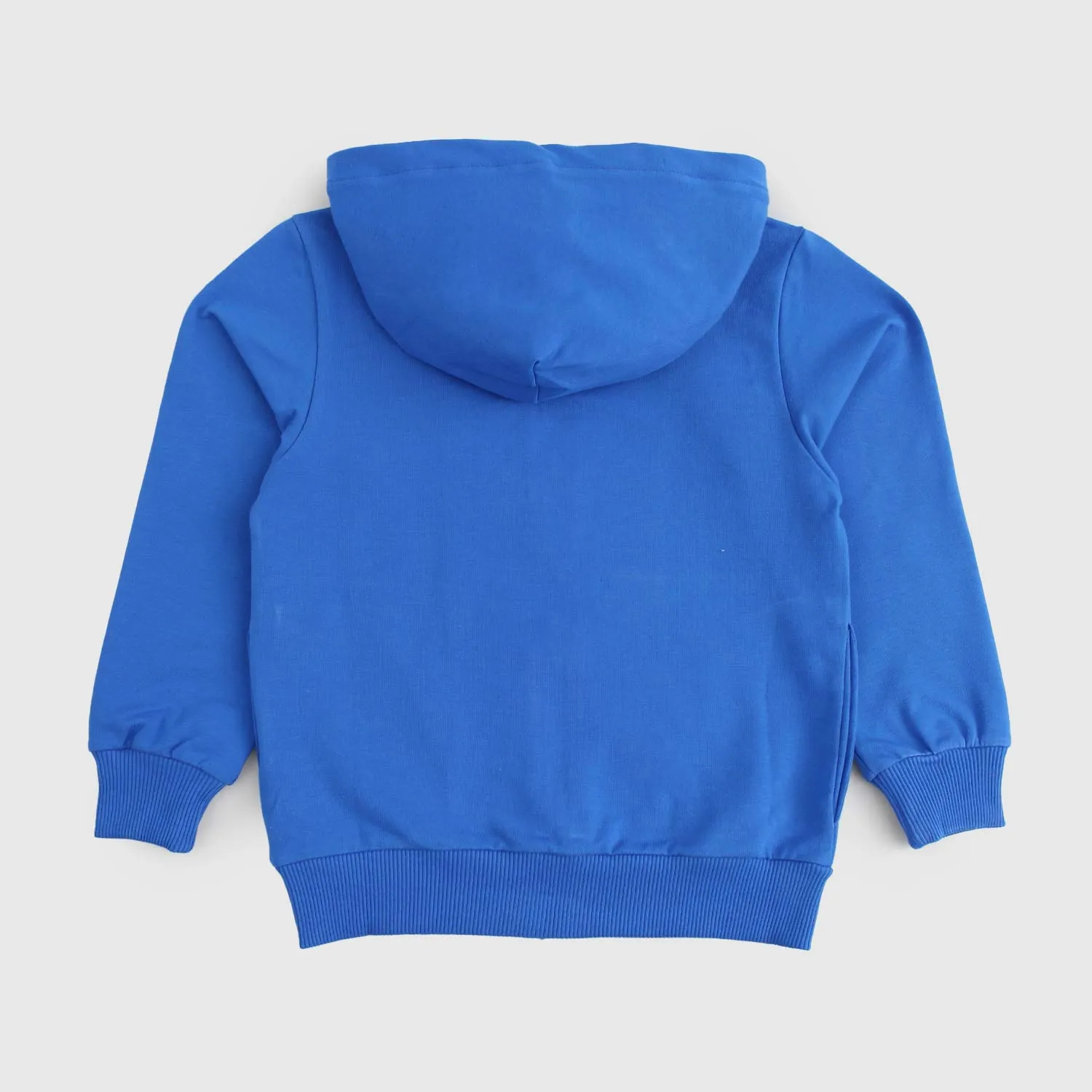 Felpa Blu Con Zip E Stampa Bambino