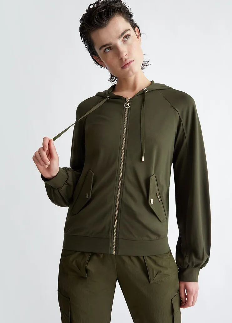 Felpa con cappuccio e zip liu jo