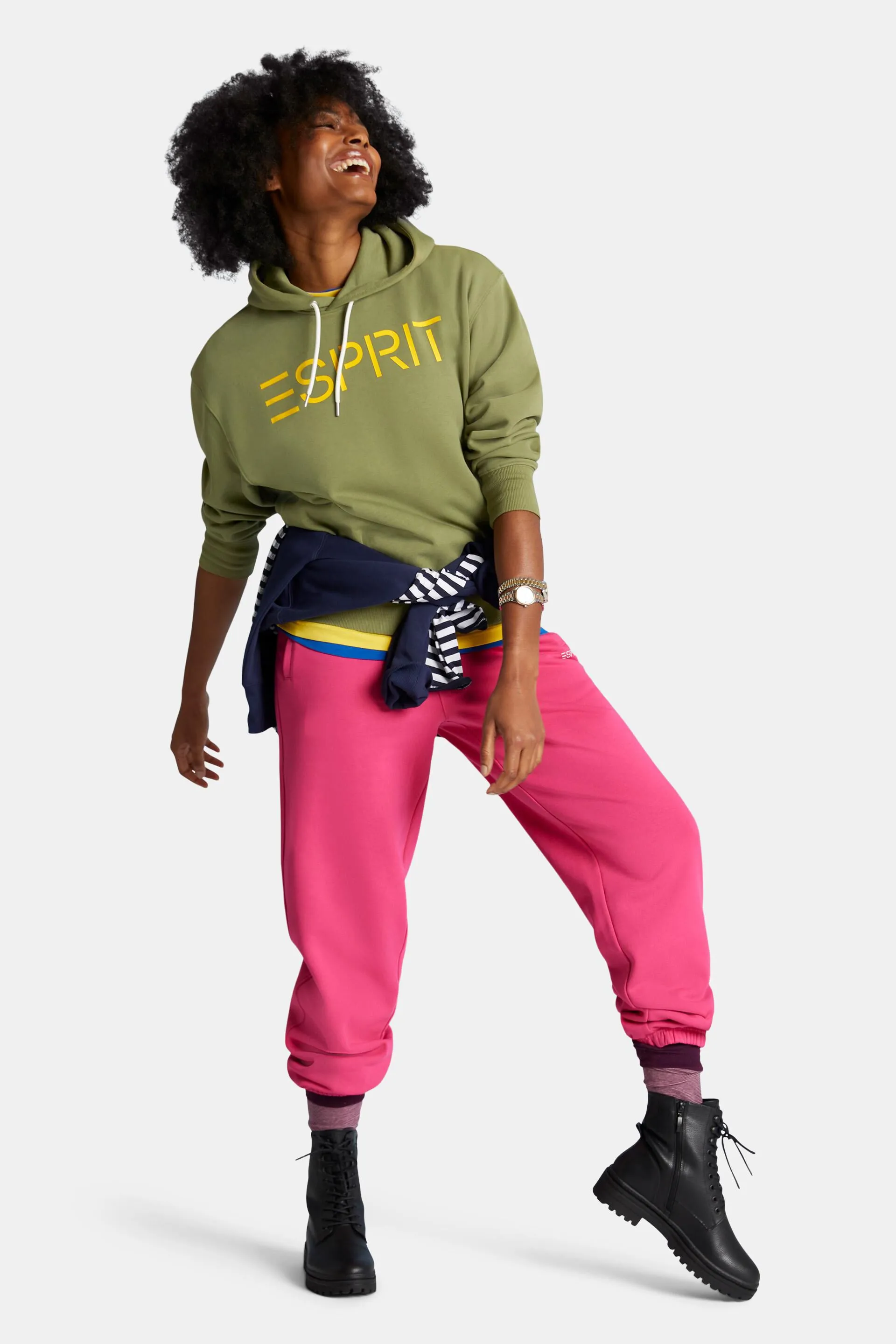 Felpa con cappuccio in pile con logo unisex