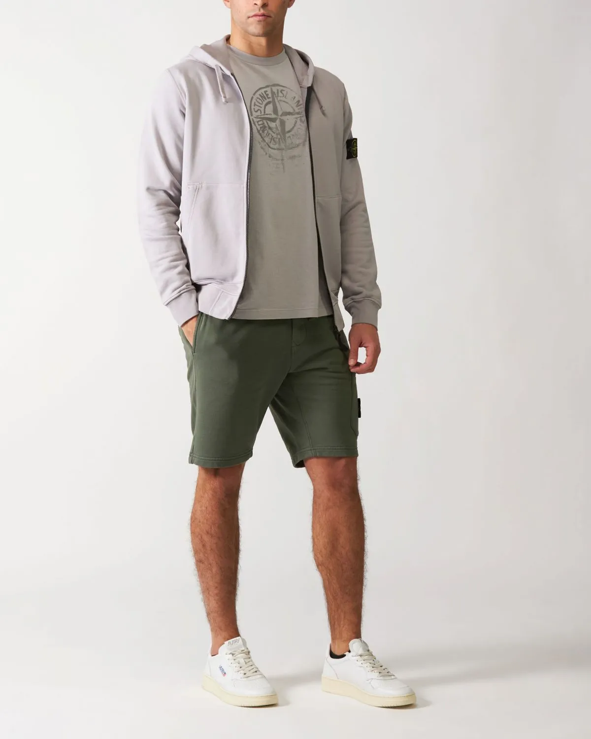 Felpa con zip e cappuccio grigio