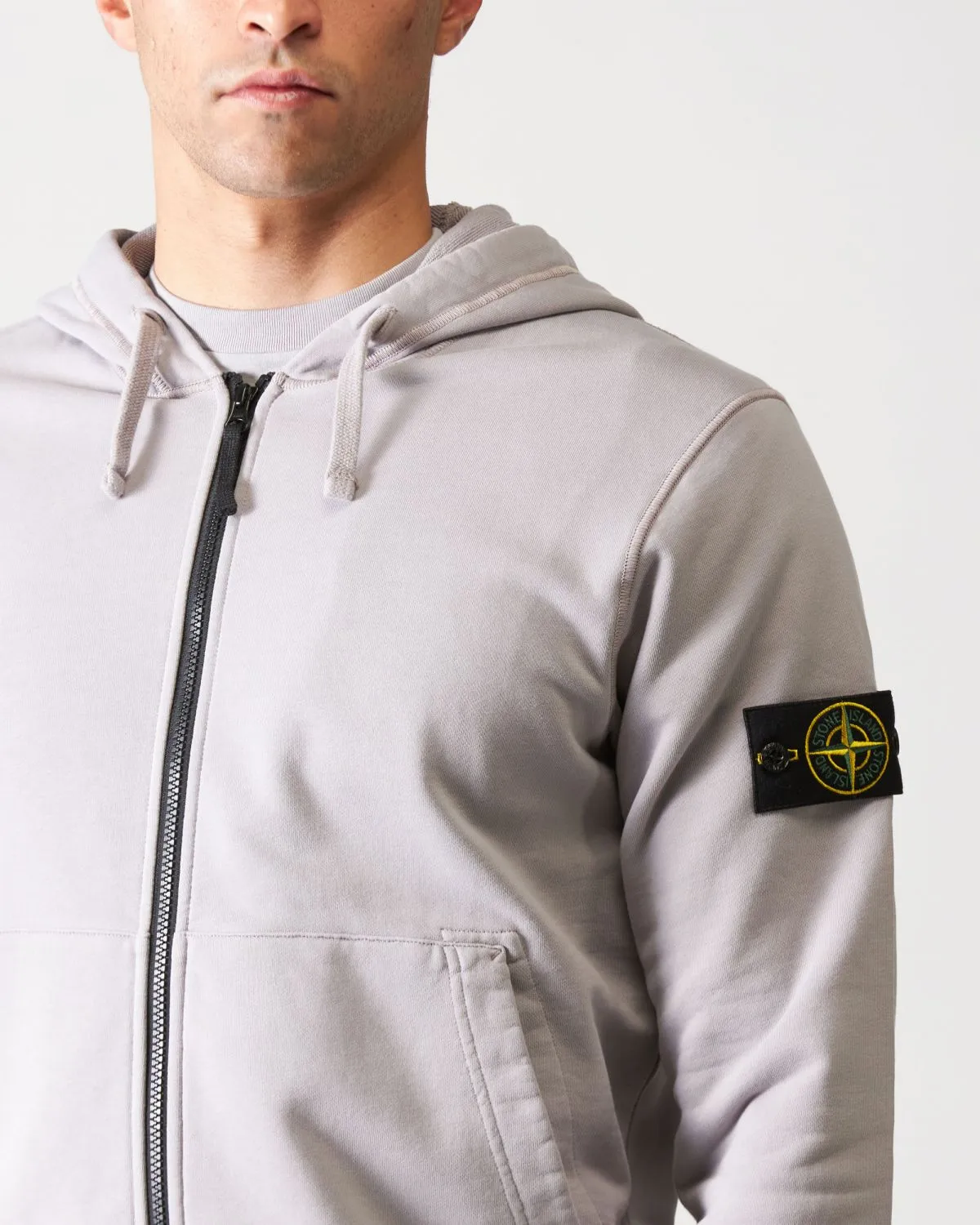 Felpa con zip e cappuccio grigio