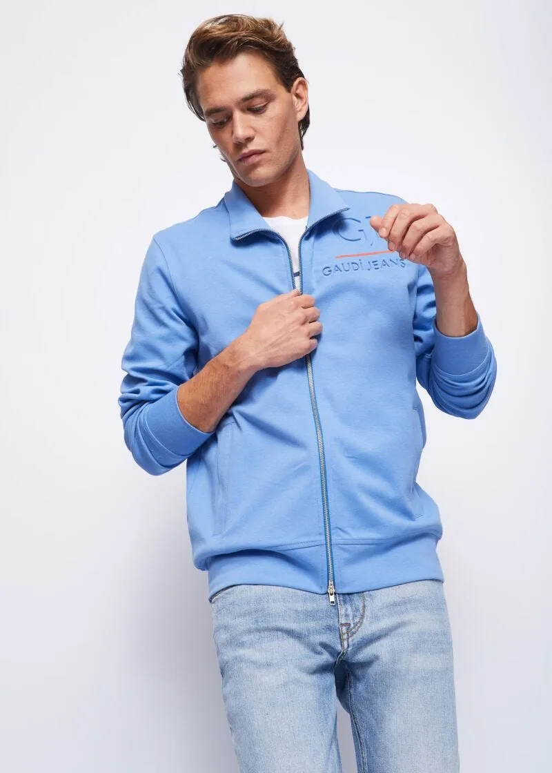 Felpa con zip e logo