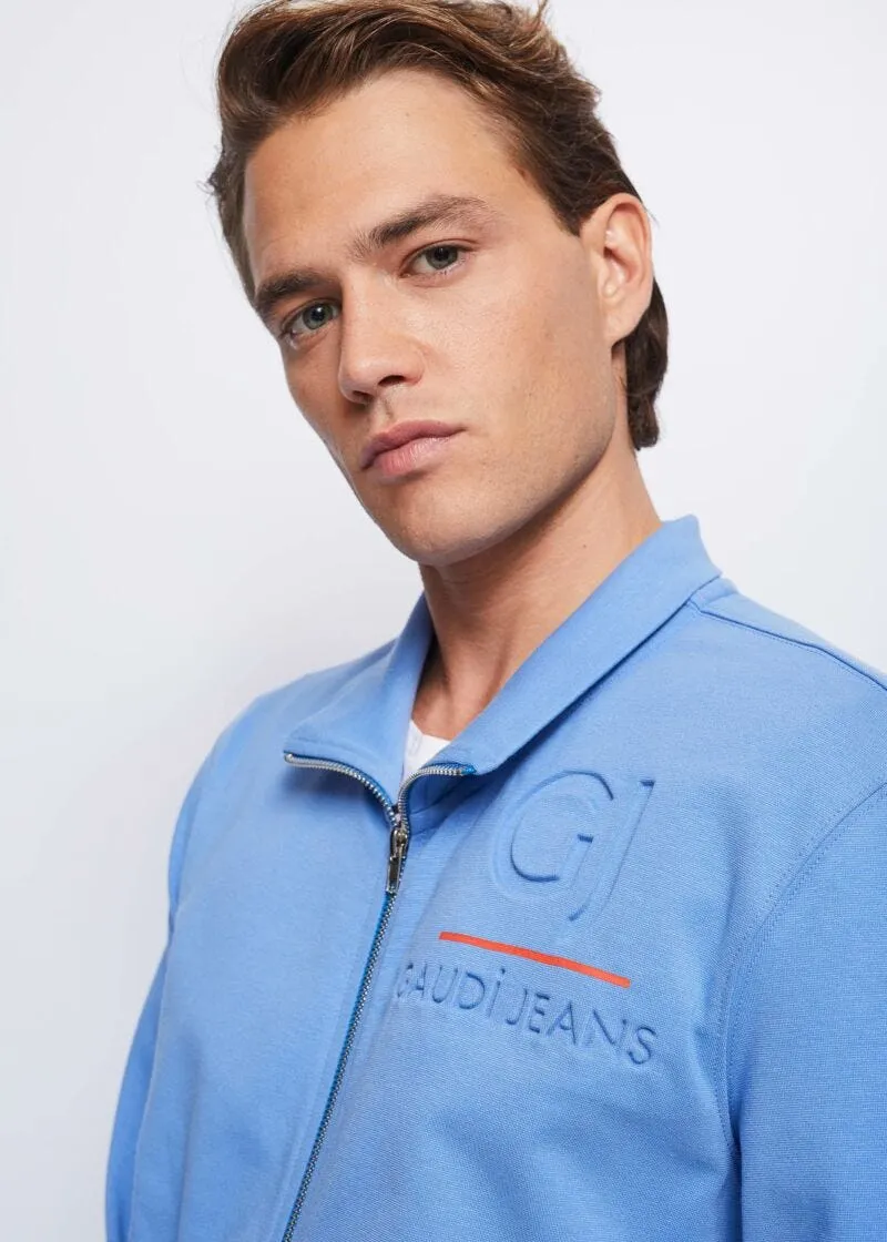 Felpa con zip e logo
