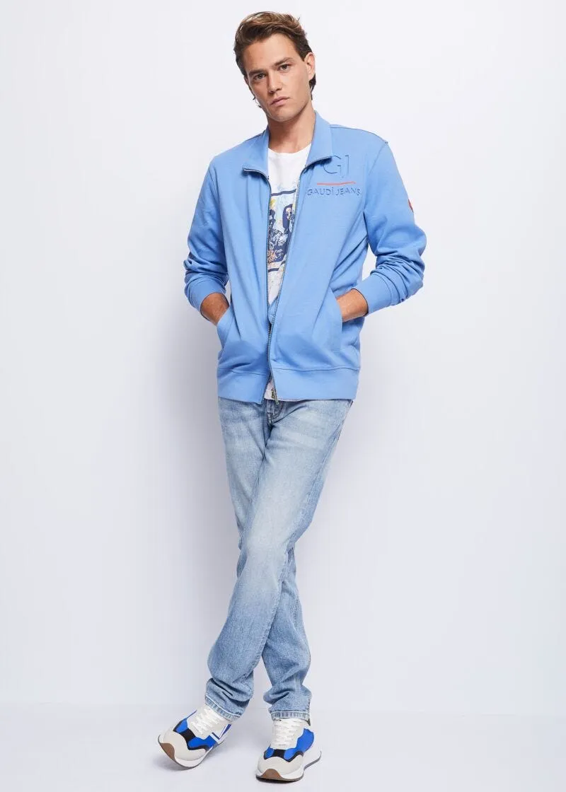 Felpa con zip e logo