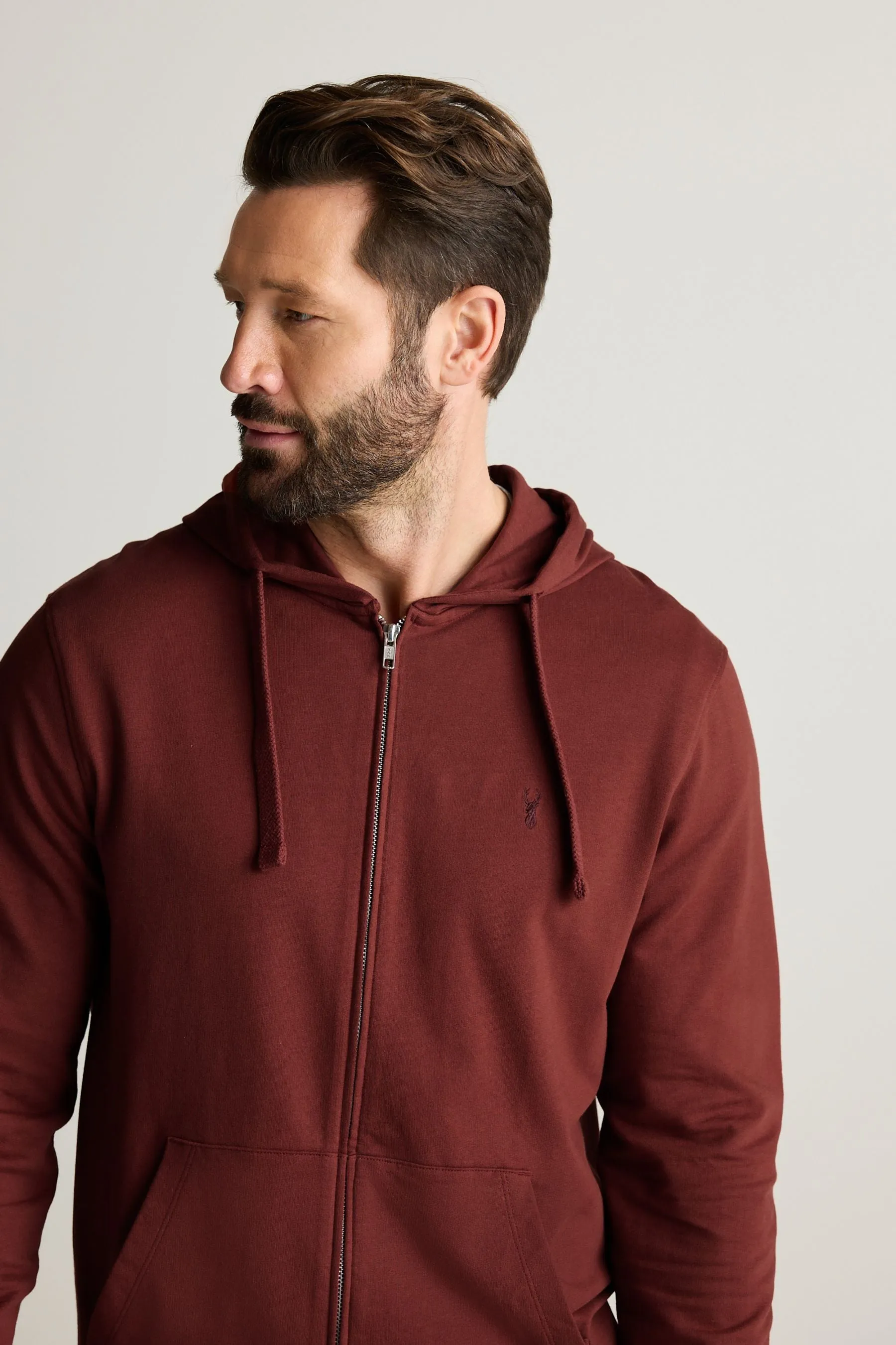 Felpa leggera con cappuccio e zip