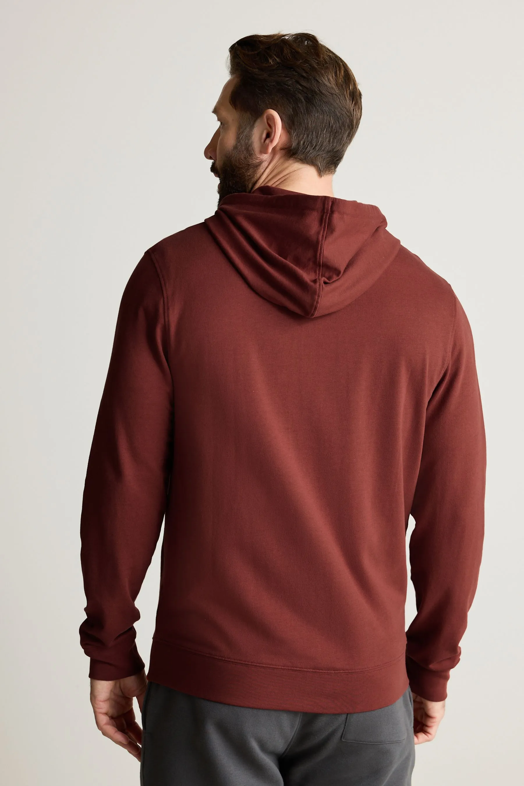 Felpa leggera con cappuccio e zip