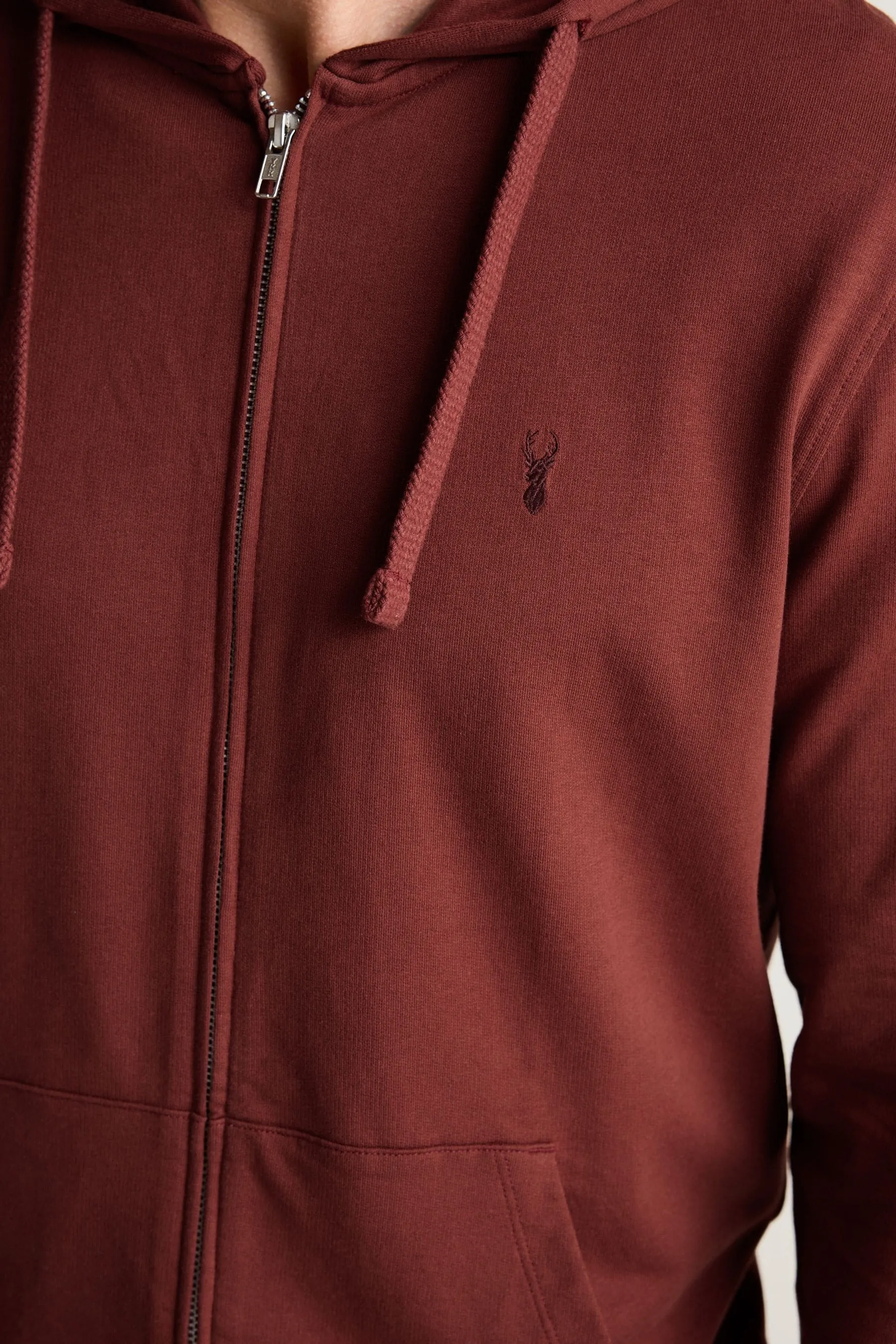 Felpa leggera con cappuccio e zip