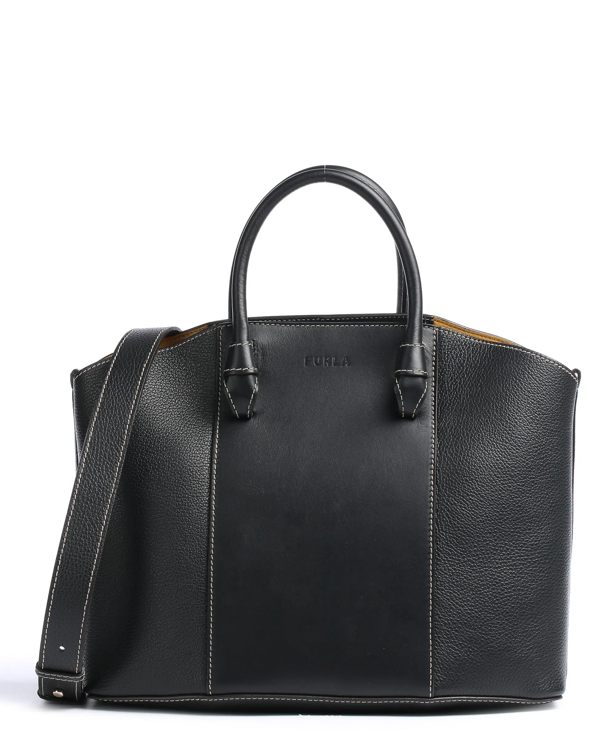  Furla Miastella L Borsa a mano pelle granulata, pelle liscia nero  