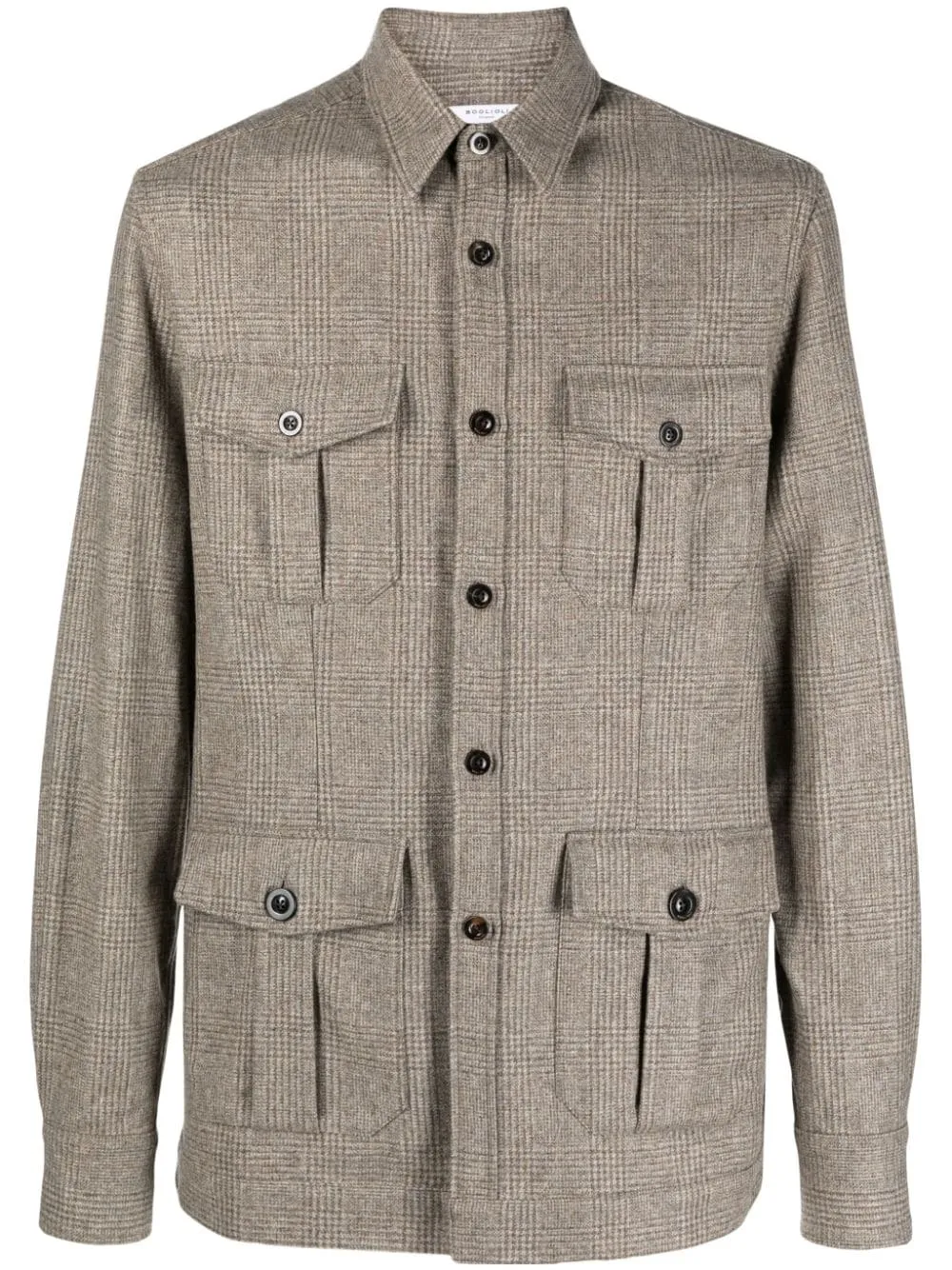 Giacca-camicia a quadri in marrone - uomo