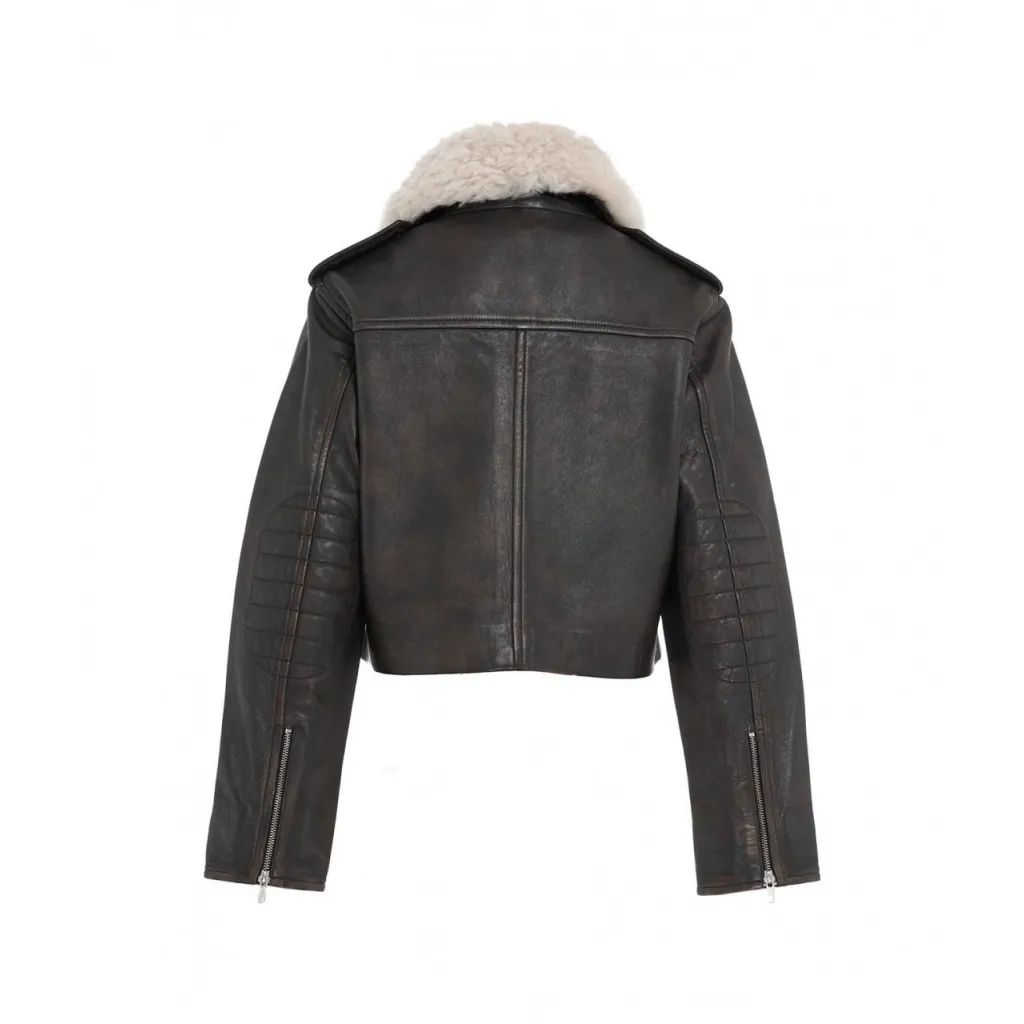 Giacca in pelle Morgan marrone
