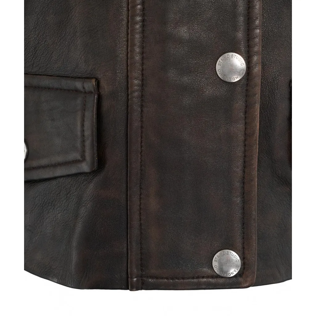 Giacca in pelle Morgan marrone