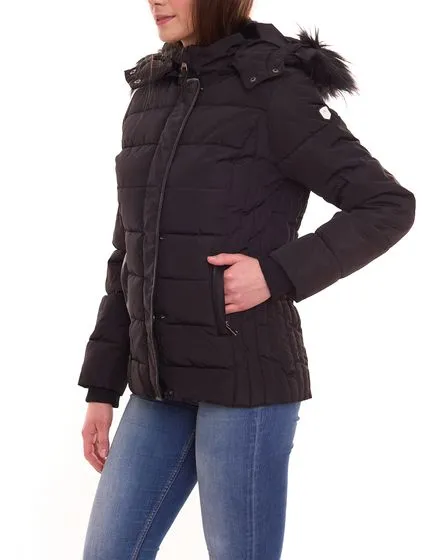 Giacca outdoor ALPENBLITZ, giacca invernale da donna imbottita con cappuccio staccabile e pelliccia sintetica staccabile individ
