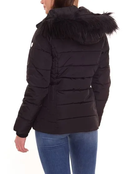 Giacca outdoor ALPENBLITZ, giacca invernale da donna imbottita con cappuccio staccabile e pelliccia sintetica staccabile individ