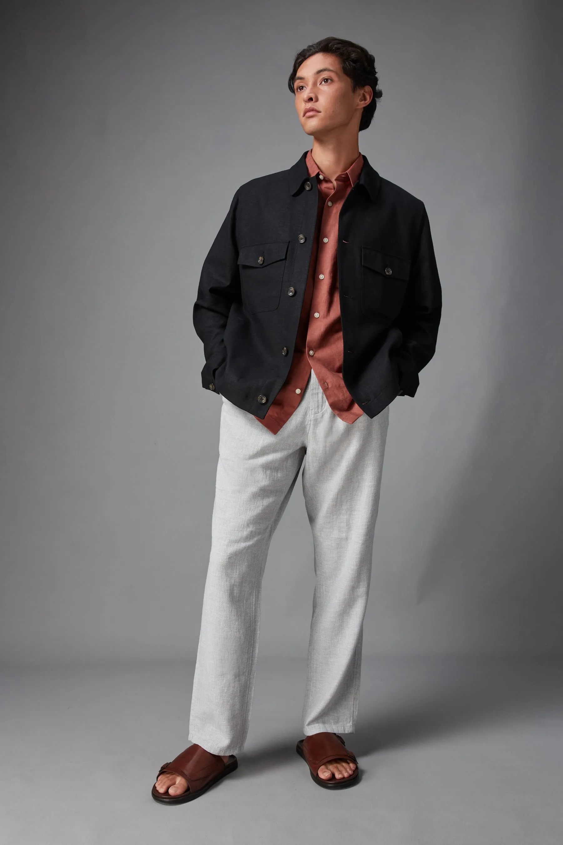 Giacca trucker Blend in lino