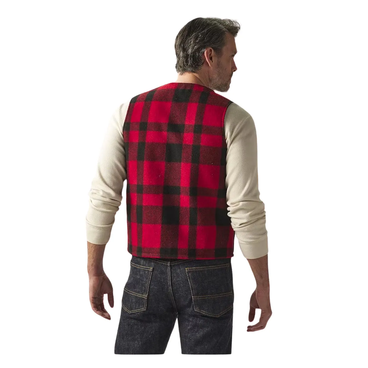 Gilet Uomo Filson Mackinaw Wool Vest Rosso / Nero