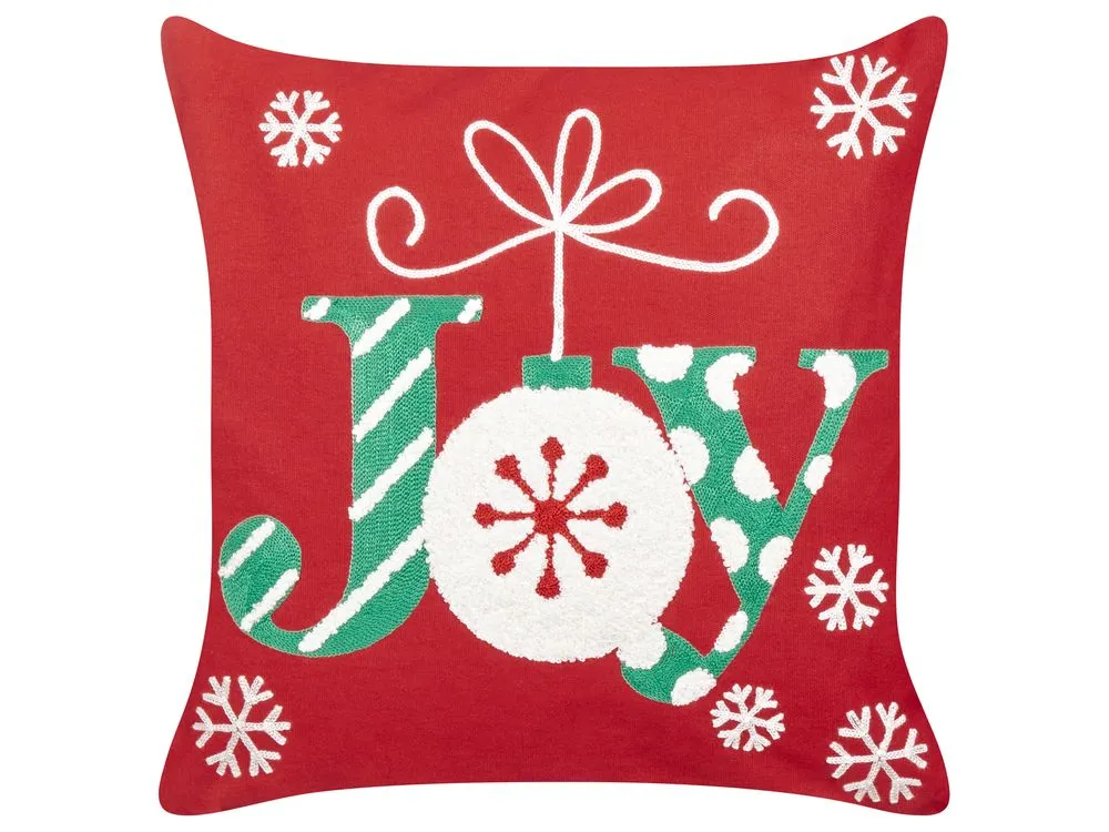 GINGERBREAD Set di 2 cuscini Modello natalizio Rosso 45 x 45 cm Cotone
