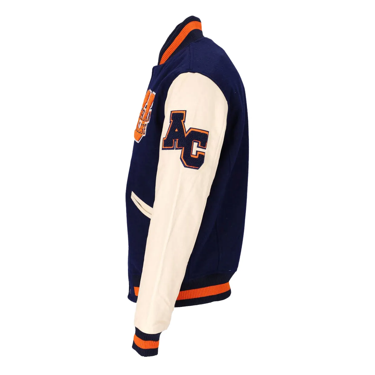 Giubbino Uomo American College Teddy Varsity AC-9 Blu / Panna / Arancio
