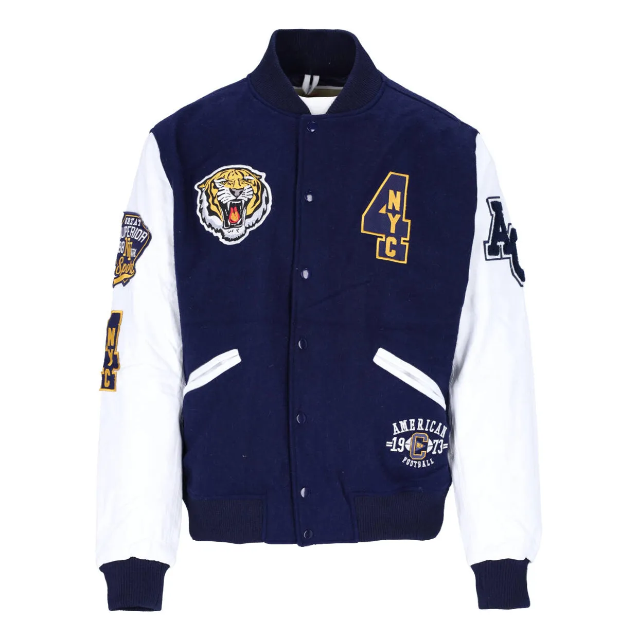 Giubbino Uomo American College Teddy Varsity Tiger Blu / Bianco