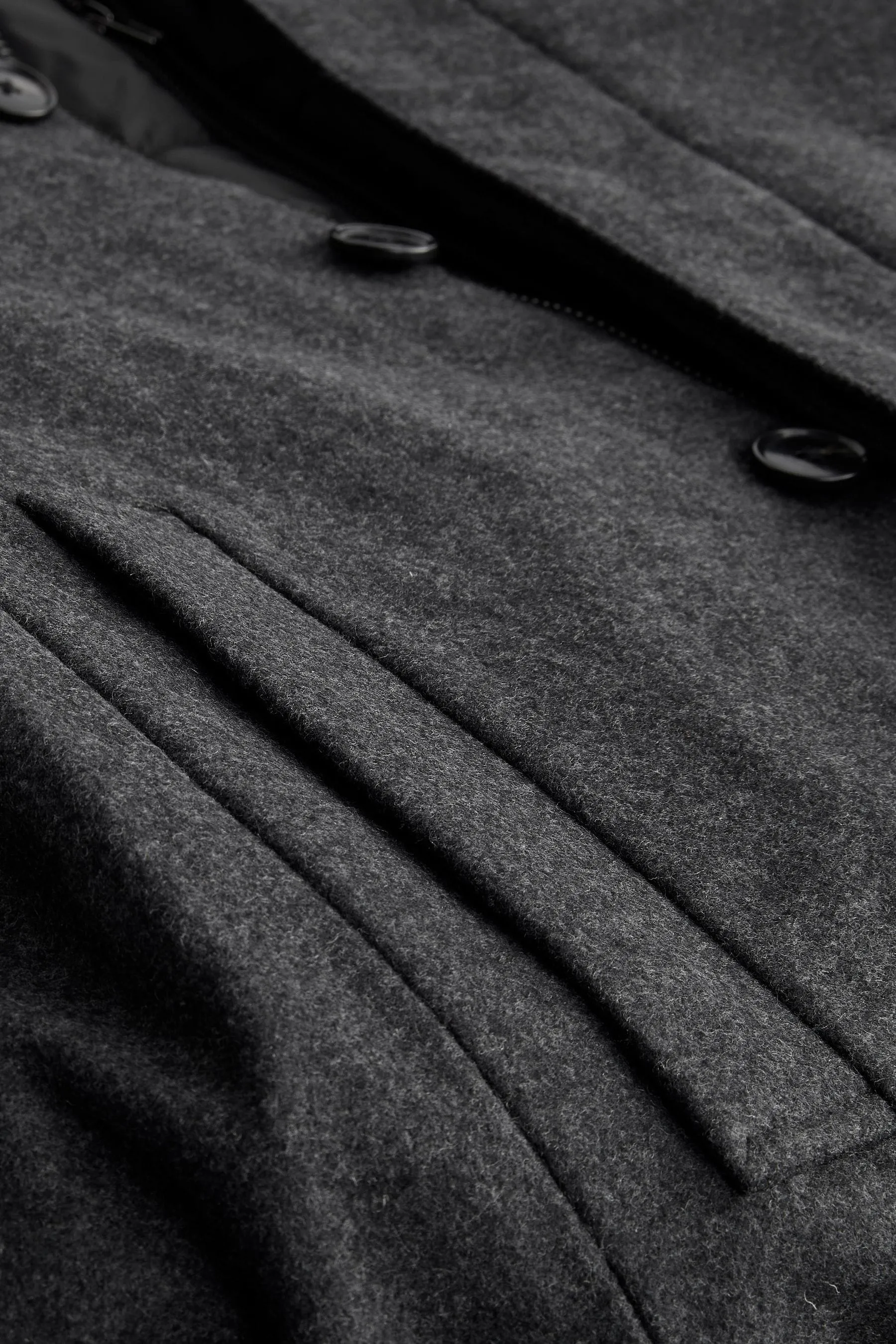 Grigio antracite  - Signature - Cappotto in Collo a imbuto misto lana italiana con gilet rimovibile