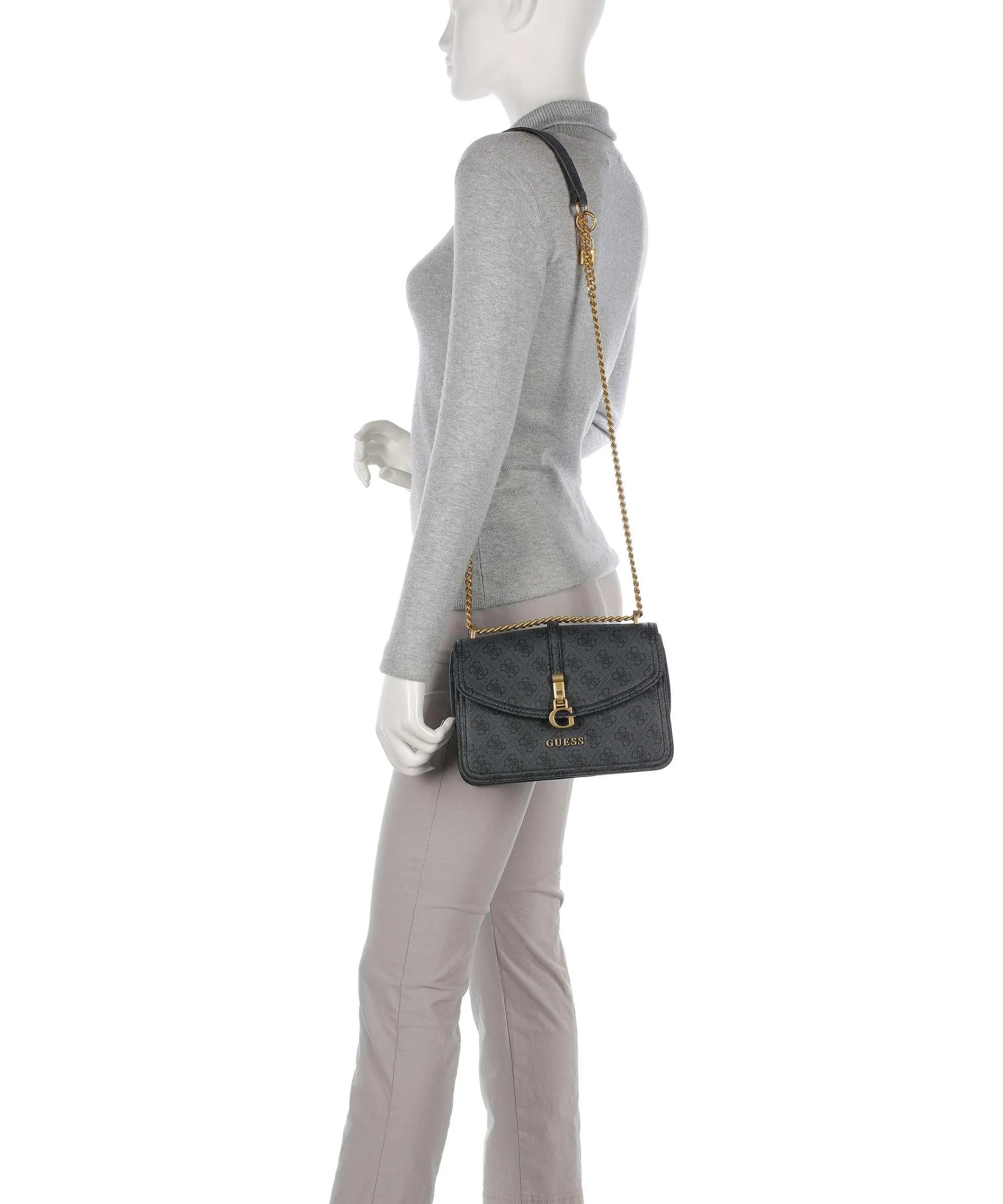  Guess G James Borsa a spalla pelle sintetica grigio scuro  