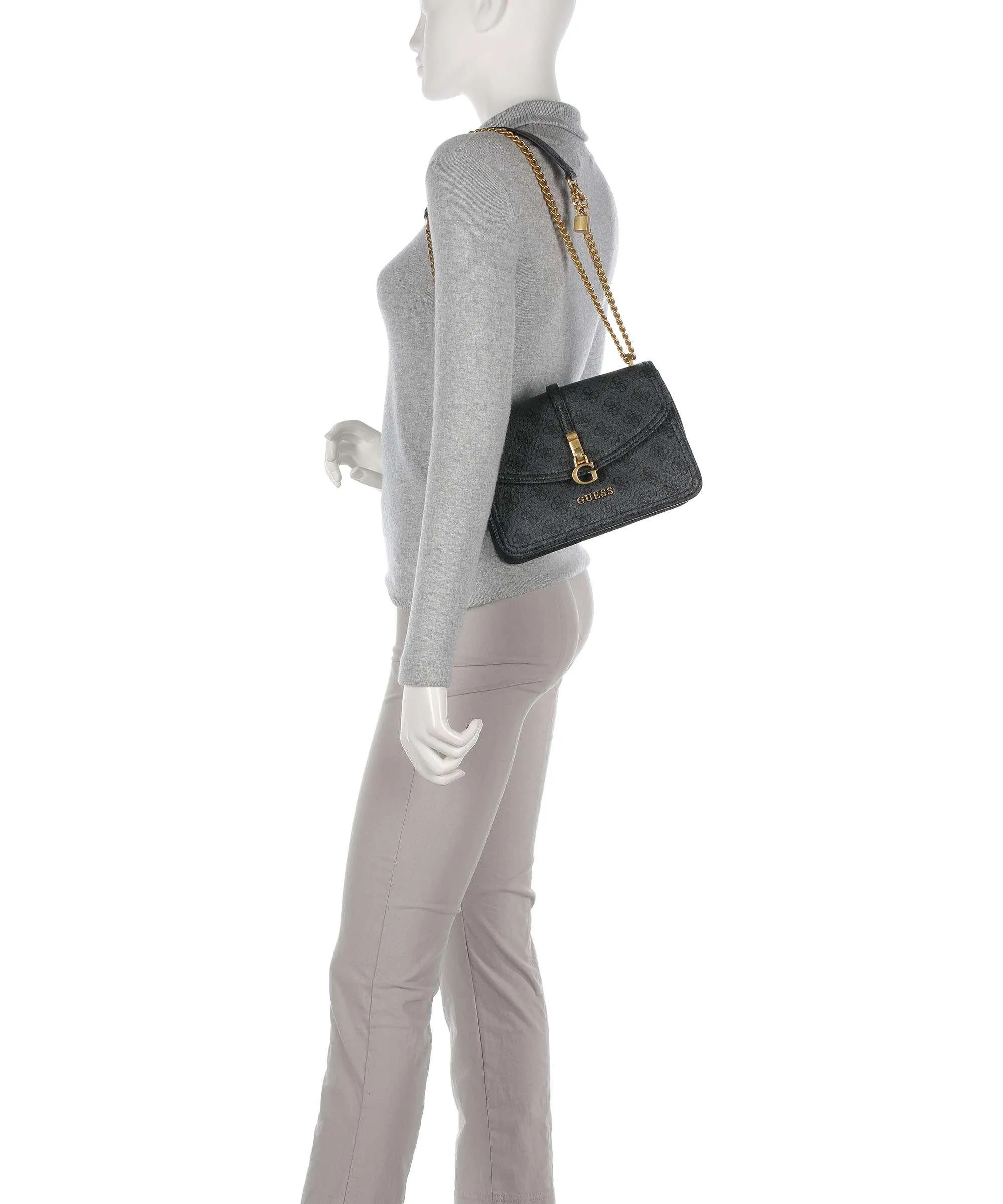 Guess G James Borsa a spalla pelle sintetica grigio scuro  