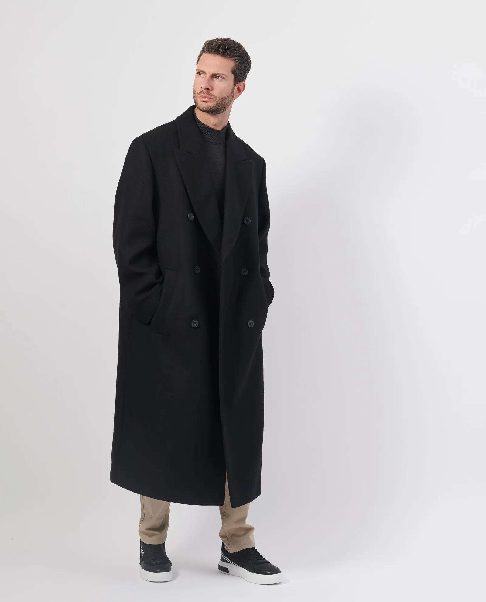 HUGO      Cappotto oversize Hugo in misto lana