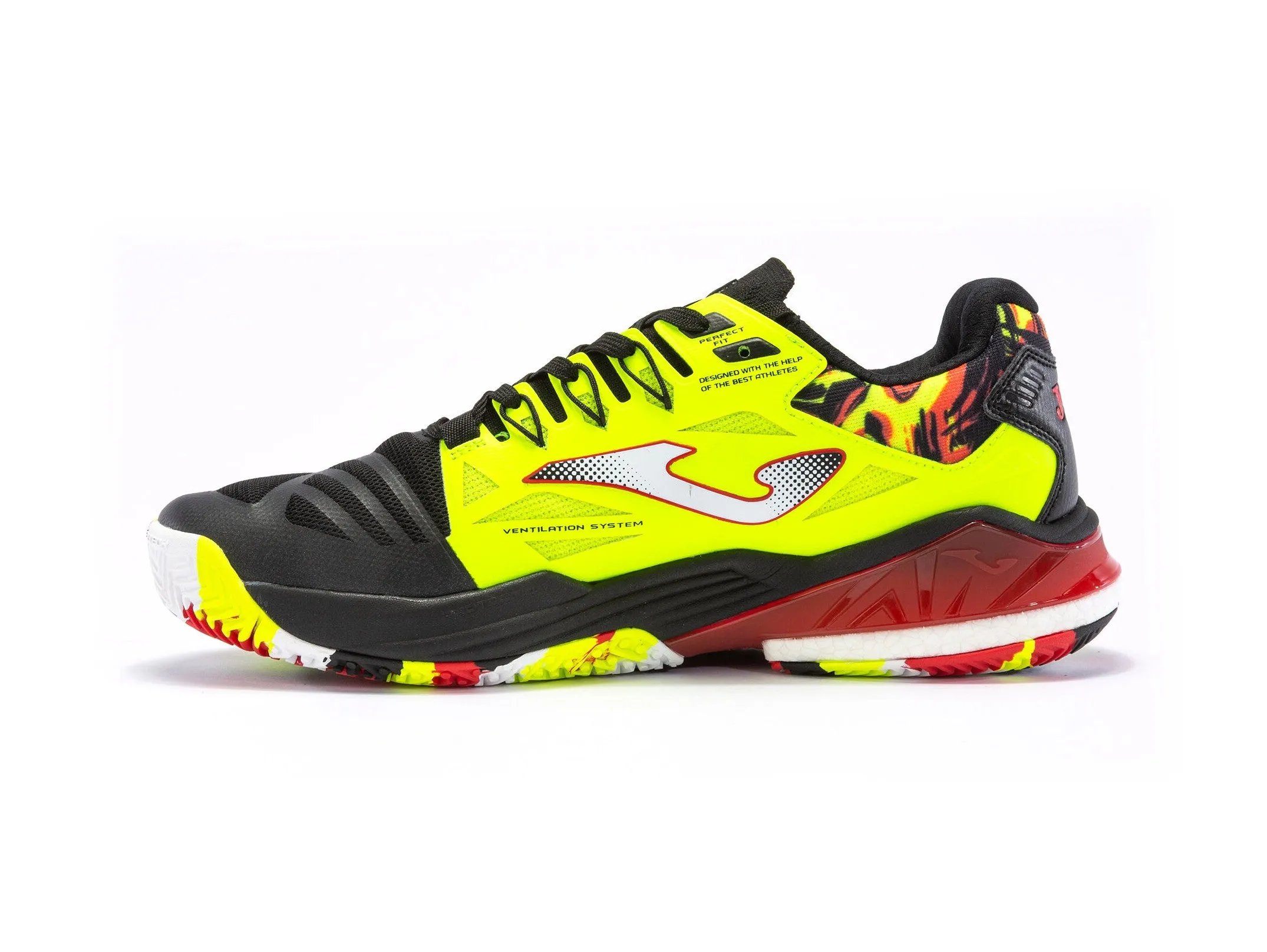 Joma Scarpe Uomo Padel T. Spin Nero Giallo Fluo