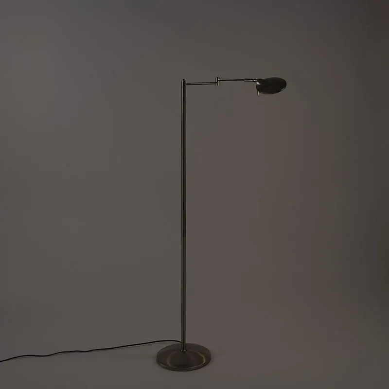 Lampada da terra moderna LED orientabile acciaio con regolatore - KAZAM