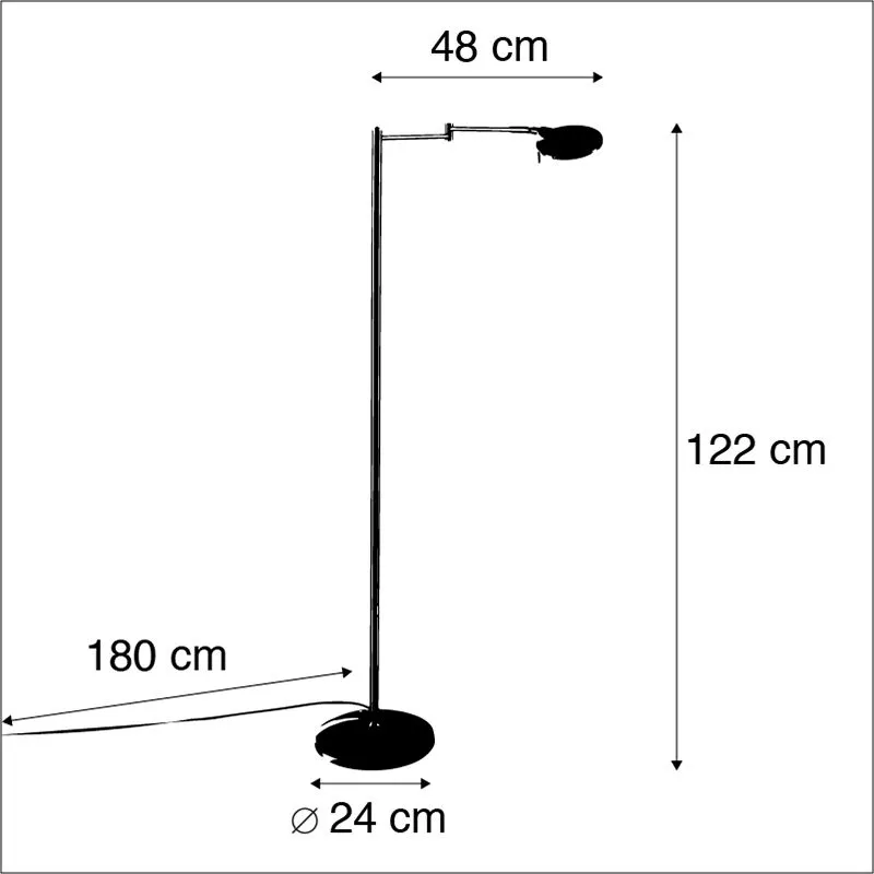 Lampada da terra moderna LED orientabile acciaio con regolatore - KAZAM