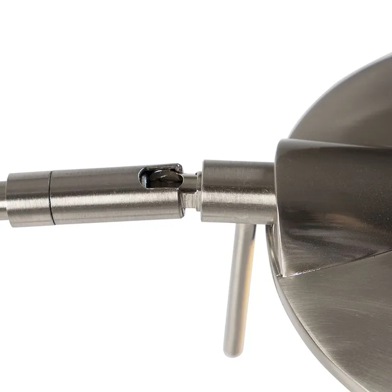 Lampada da terra moderna LED orientabile acciaio con regolatore - KAZAM