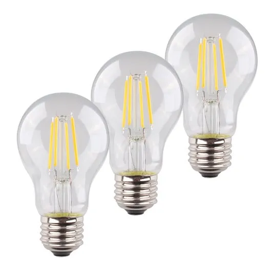 LED E27 4W 2.700K filamenti set 3x, 470lm