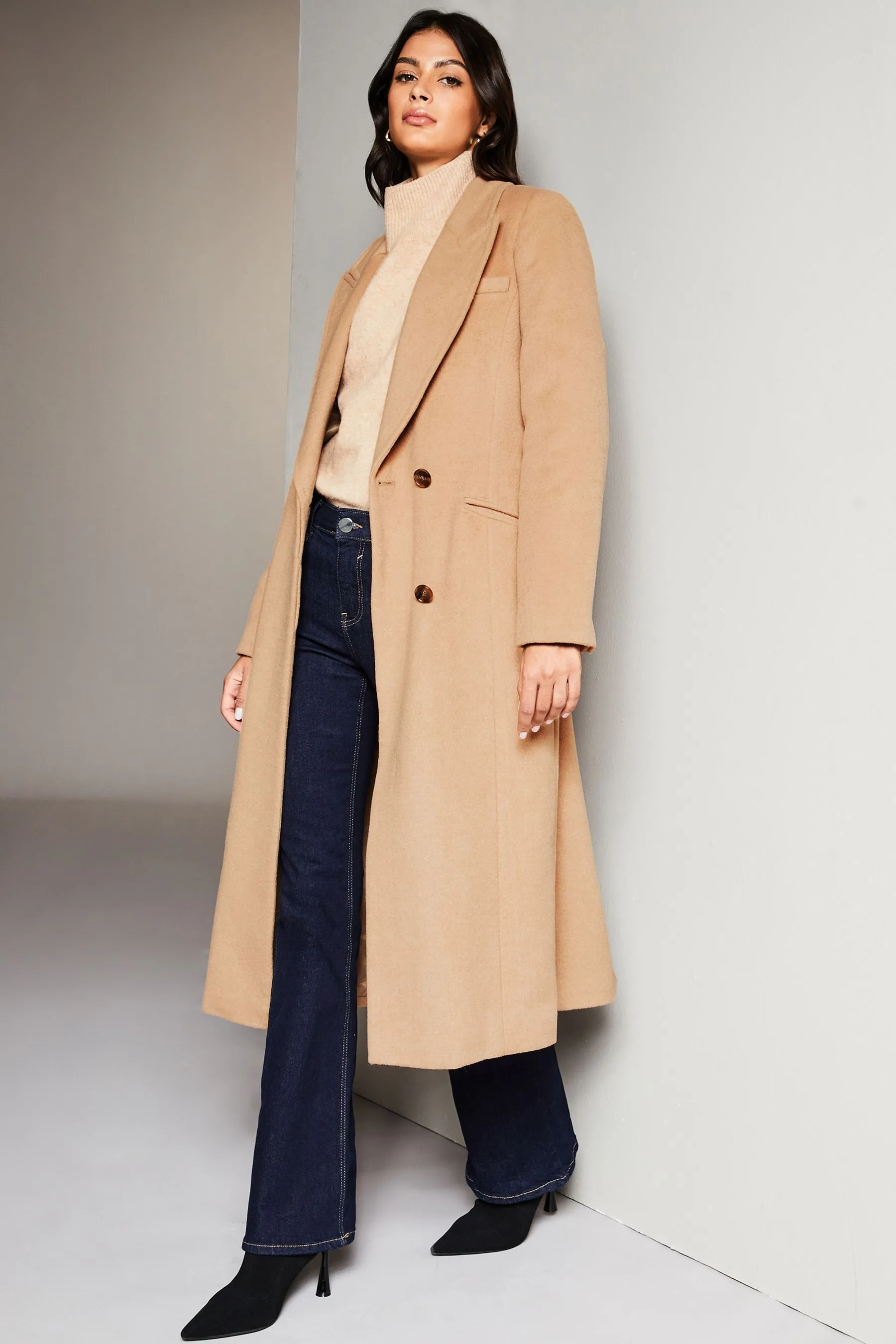 Lipsy Premium - Trench a portafoglio in Blend di lana da annodare