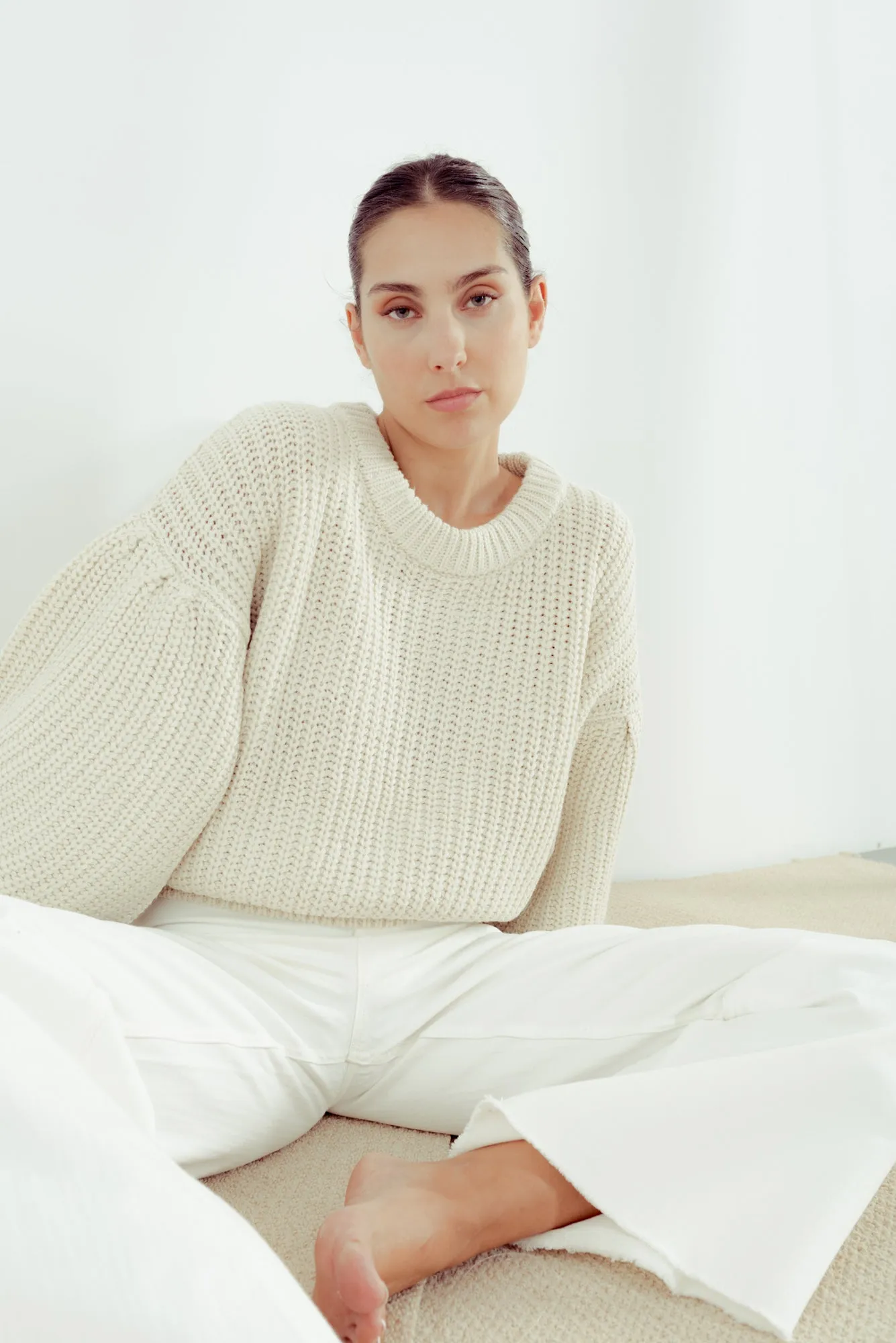Maglia in jersey, maniche a sbuffo oversize