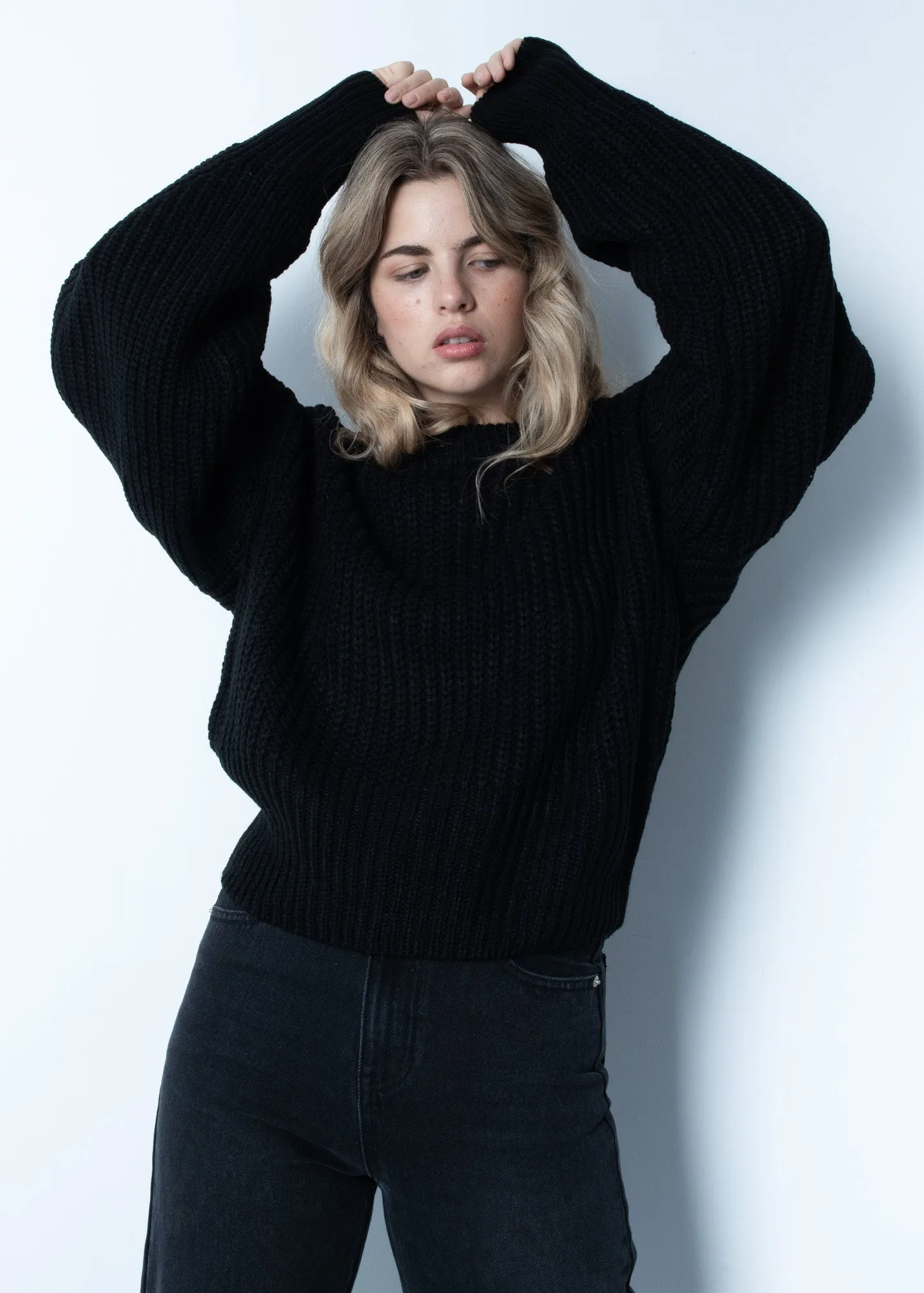 Maglia in jersey, maniche a sbuffo oversize