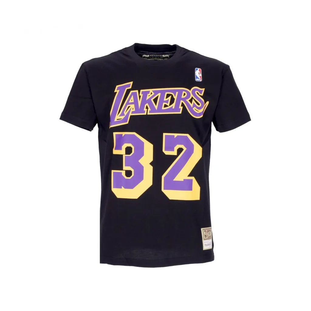 maglietta uomo nba tee hardwood classics no 32 magic johnson loslak BLACK/ORIGINAL TEAM COLORS