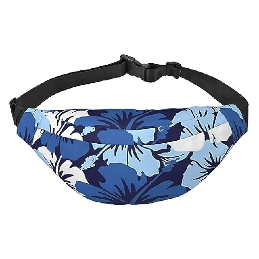 Marsupio con ibisco blu per donne uomini marsupio cintura regolabile casual marsupio marsupio per viaggi escursionismo marsupio,