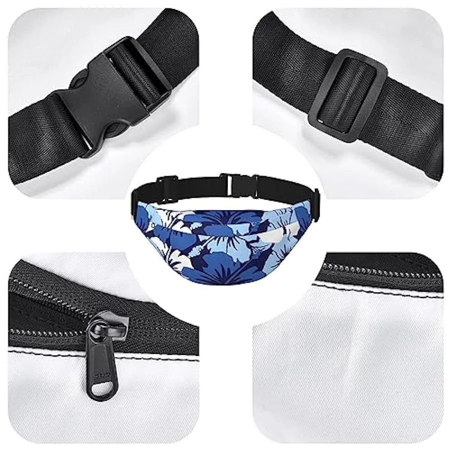 Marsupio con ibisco blu per donne uomini marsupio cintura regolabile casual marsupio marsupio per viaggi escursionismo marsupio,